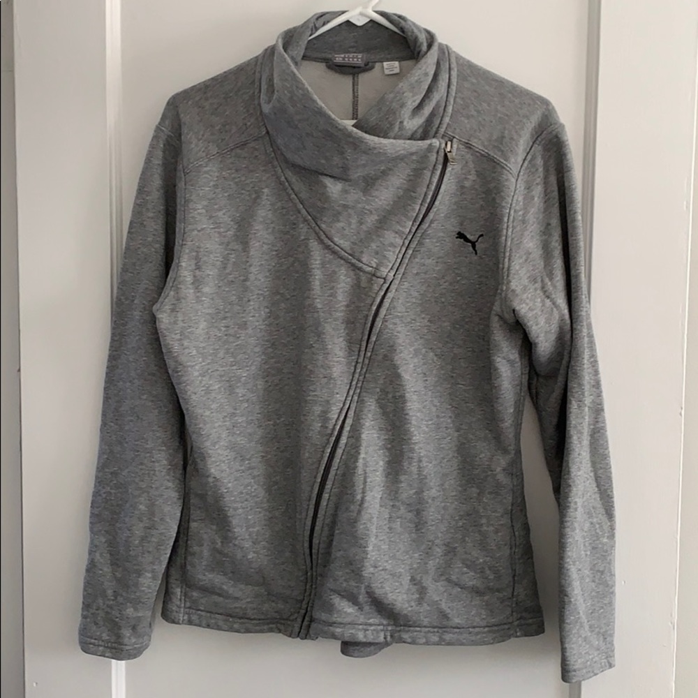 PUMA super soft asymmetrical grey zip up.